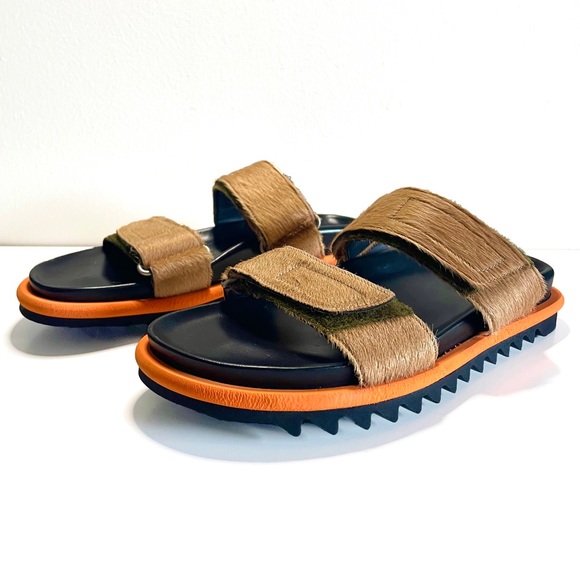 Dries Van Noten Men’s Calf-hair Platform Sandals - Picture 3 of 8